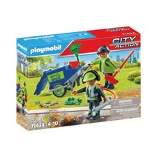 PLAYMOBIL City 71434 Stadtreinigungs-Team Laubbläser 2 Figuren Mülltonne NEU