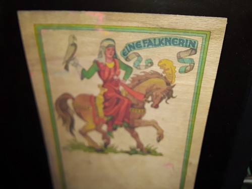 Bild sperrholz falknerin jagd - falknerin,