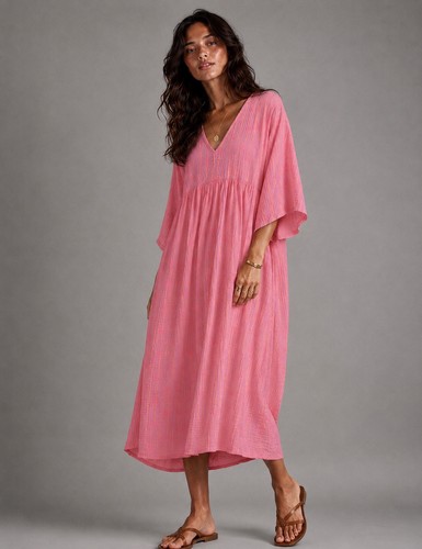 Damen musselin kleid lang - damen,
