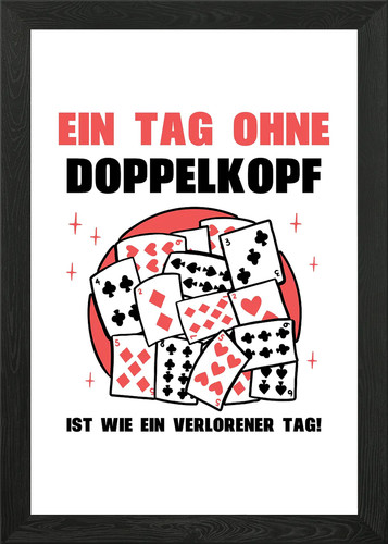 Doppelkopf gerahmtes wandbild - doppelkopf,