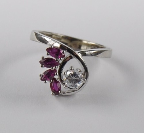 Weißgold ring topas - ring, saphir