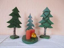 3er Set Weihnachtsdekoration Weihnachtsbaum Tannenbaum, Holz, grün