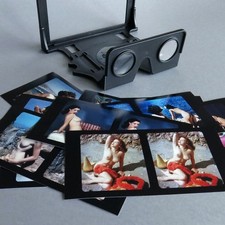 Stereoskop/3D-Betrachter OWL Stereoscopic Viewer + 12 Stereofotos Pin-Up/Nudes