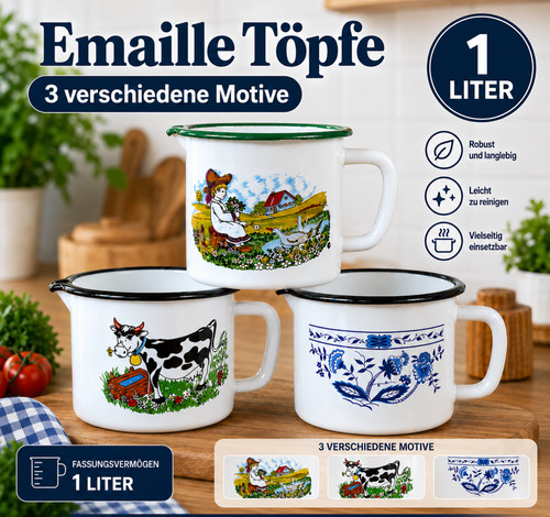 Emaille milchtopf milchbecher - emaille,