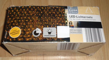 XL LED Lichternetz 160 LED,320x150 cm,8 F.,BERNSTEINFARBIG,Deko,In+Aussen,NEU!le