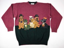 Iceberg Strick Pullover weinrot dunkelgrün Gr. IV (gute L) vintage 90s