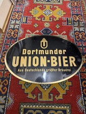 Dortmunder UNION Bier , Imoglas Wuppertal Werbeschild,50er Jahre 49 cm x 34 cm