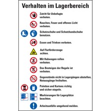 Hinweisschild Verhalten im