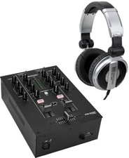 Set DJ Mixer Omnitronic PM 202F 2-Kanal inkl. Kopfhörer Mischpult Musikanlage
