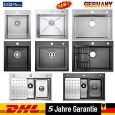 Edelstahl Einbauspüle Küchenspüle Spülbecken mit Abflusskorb Mit Sifon Spüle Set