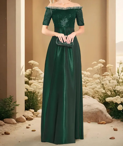 Grünes pailletten satin - pailletten,