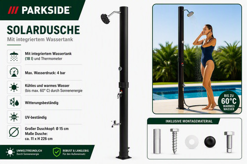 Parkside solardusche - parkside,