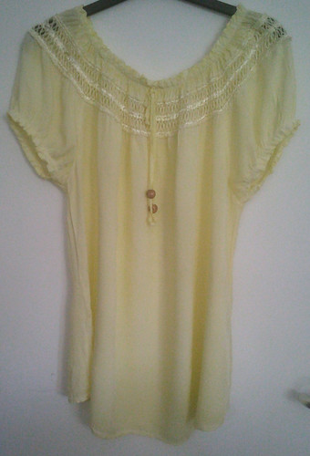 Gelbe bluse kurzarm - kurzarm, mit