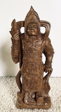 Alte Handgeschnitzt Asien Holzfigur Skulptur 30cm 60/70er Vintage Teak Statur