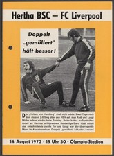 Hertha BSC - FC Liverpool Programm Freundschaftsspiel 14.08.1973 Berlin