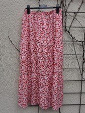 Bodenlanger Maxirock rot rosa