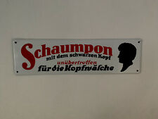 Kleines Emaille Schild Shaumpon Shampoo Schwarzkopf Reklame Blechschild