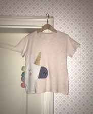 Next England T-Shirt 122 Mädchen Einhorn Glitzer Rosa Sommer Flammgarn