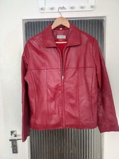 Rotes Lederjacke, Größe 40