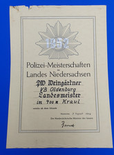 Polizei-Meisterschaften, Niedersachsen, 400m Kraul, PW Weingärtner Medaille 1952