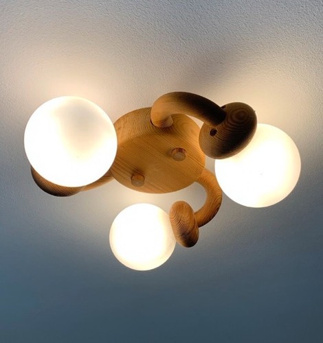 Lampe deckenlampe holz - holz, 3-