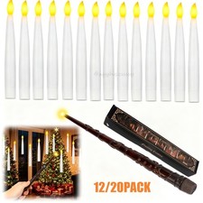 12/20 Stück LED Flackernde Schwebende Kerzen & Zauberstab Weihnachten Party Deko