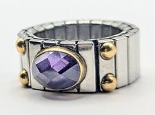 Vintage NOMINATION Ring Edelstahl 18 Karat Gold Lila Größenverstellbar Nr:1584