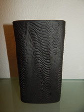 Rosenthal Vase schwarz Martin Freyer porcelaine noire Relief Struktur