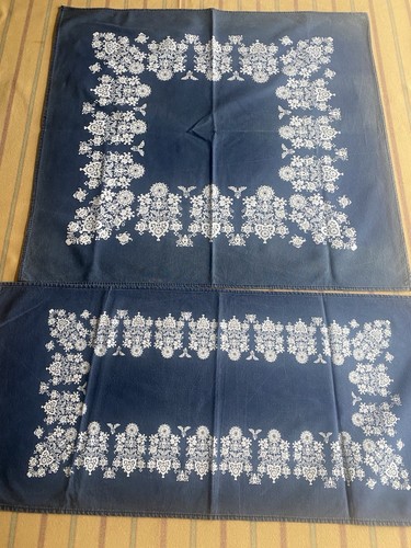 Mitteldecke blaudruck - 2x,