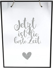 Glitzer Herz Spiegel Wandbild Deko Schild Wohnzimmer Küche Gravur Wanddeko 20x28