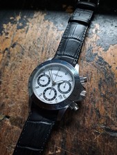 Albrecht Daytona Chronograph ETA 7753 dekoriert Date 38 mm Swiss Kroko Automatik