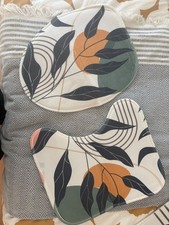 Toilettensitzbezug toilet seat cover & mat - 3 piece set - modern leaf nature