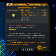 PSN/Xbox/PC Borderlands 3 [LVL 72/M10] Infernal Wish (50% Cryo)