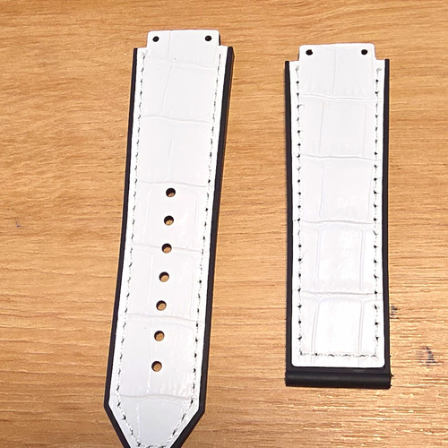 Uhrenarmband leder weiß - leder,