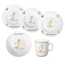 Kindergeschirr Giraffe Porzellan Set - Personalisiert mit Wunschname