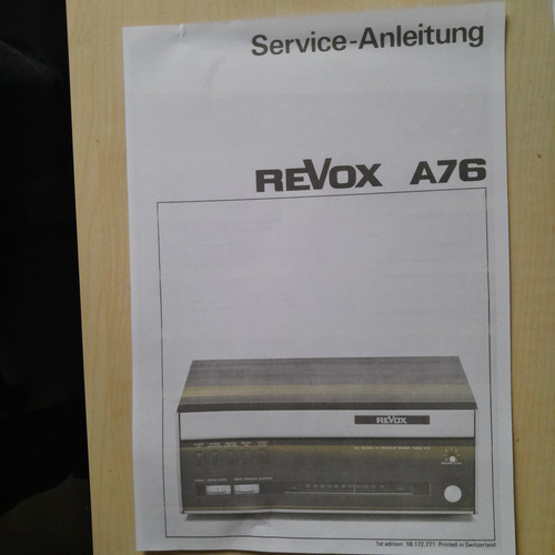 Service manual revox a76 - service,