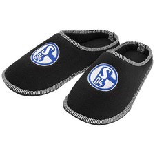 FC Schalke 04 Pantoffeln schwarz Hausschuhe Schuhe Logo Schalke Fanartikel Shop