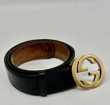 GUCCI 114376 leder Gürtel 105  Leder Schwarz