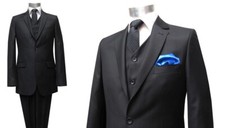 Herren Anzug 3 teilig Schwarz