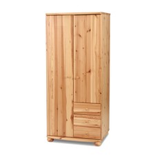 Claudia Kleiderschrank | 2-Türig mit Kleiderstange | 3-Schubladen | 100% Bio Kie