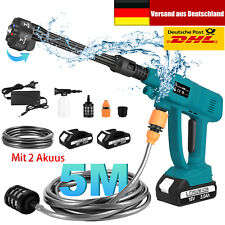 1500W Akku Hochdruckreiniger Auto Mobiler Druckreiniger Spritzpistole mit 2 Akku