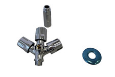 Chrom Ventil-Set mit Dichtungen und Rosette für Armatur / Wasseranschluss