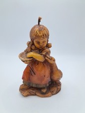 Alte kleine Kerze - Mädchen und Gans - Wachsfigur - Höhe 13 cm- Wachskunst