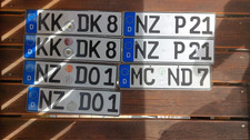 7x Nummernschilder Deutschland kurz