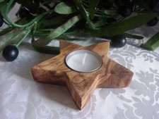 Olivenholz Teelicht Stern