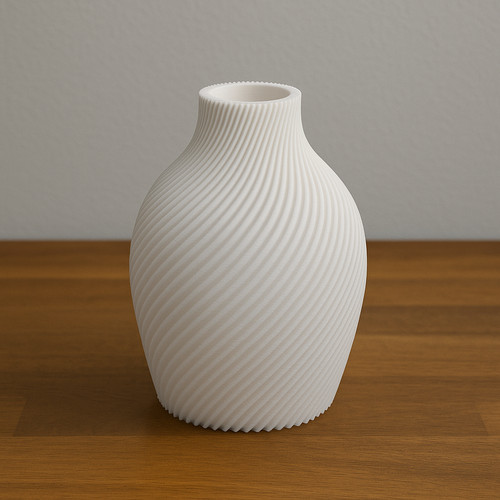 Gedruckte vase weiß pla - 3d,