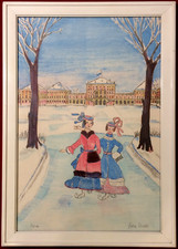 Colorierte Lithographie