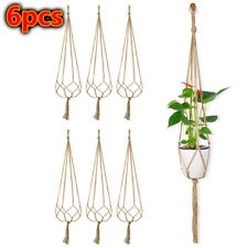 6x Handgewebter Makramee Blumenampel Baumwollseil Hängeampel Pflanzenaufhänger