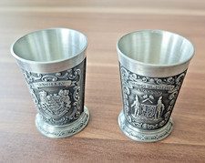 Relief Zinnbecher für Schnaps/Likör, Dresden Freiberg 95% Zinn, aus DDR, selten