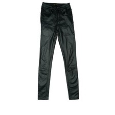 TOXIK3 Lady Jeans Hose super Stretch Skinny Leggin W24 34 XS schwarz Leder optik